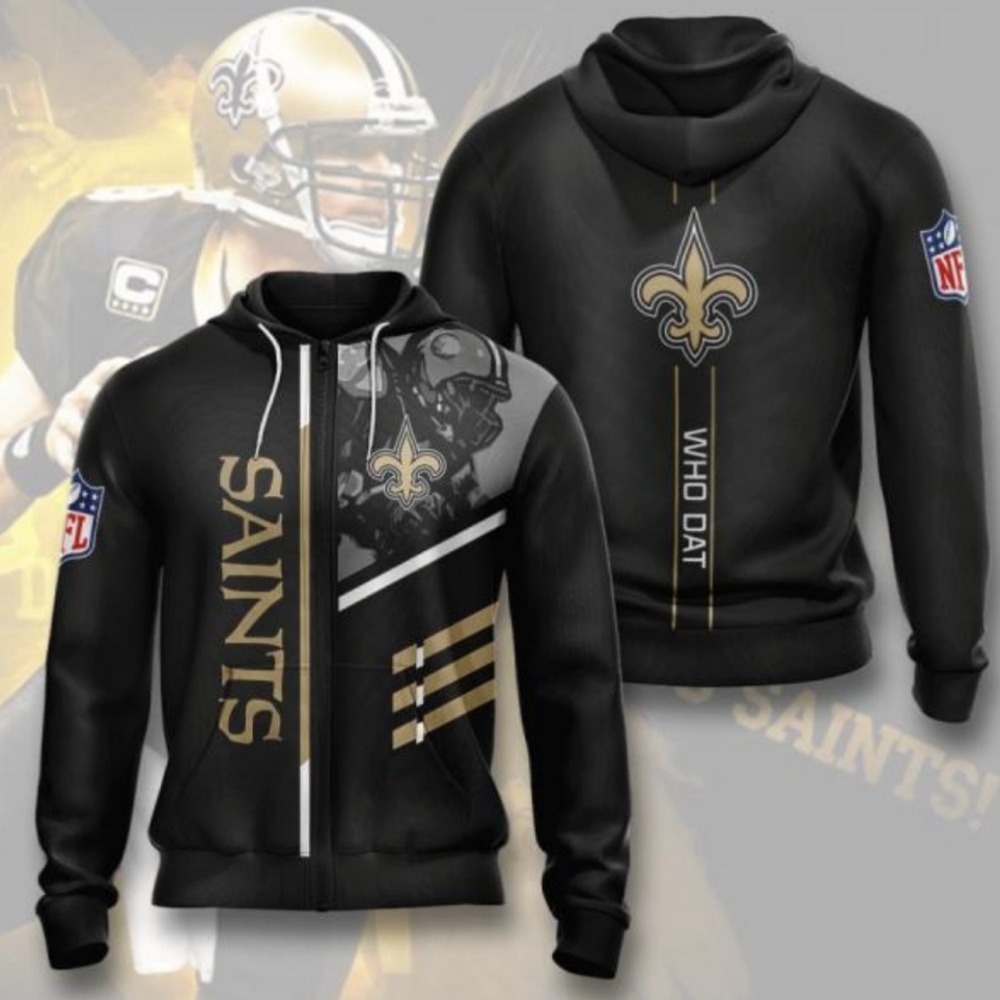 NEW New Orleans Saints Zip-Up Hoodie